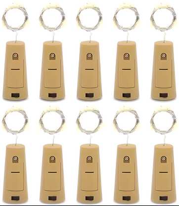 Battery Operated Decorative Cork String Fairy Lights for Decorations